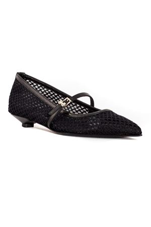 Ballerina in perforated black fabric SERGIO LEVANTESI | FLORANERO